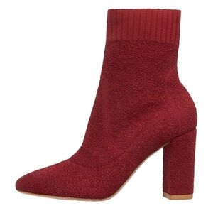 GIANVITO ROSSI
Isa Bouclé-knit Sock Boots In Claret 38  8
$1220